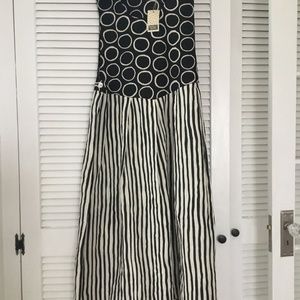 NWT Gudrun Sjoden dress size XL black and white linen/cotton Matsumoto line